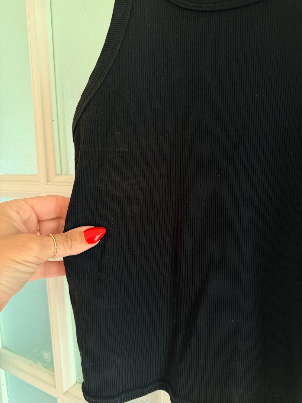 ALO Yoga Black Ribbed Racerback Tank - Picture 3 of 3